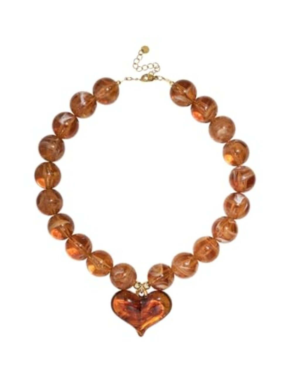 New -  Chunky Heart Necklace for Women,‎ Colorful Beaded Choker Necklace